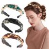 Beauty.H.C Fashion Headbands | Beauty.H.C Headbands For Women, Wide Knotted Headbands, Fashion Flroal Pattern Headbands Chiffon Satin Boho Headbands, Hair Accessories For Women And Girls, Non Slip & One Size (3 Pcs)