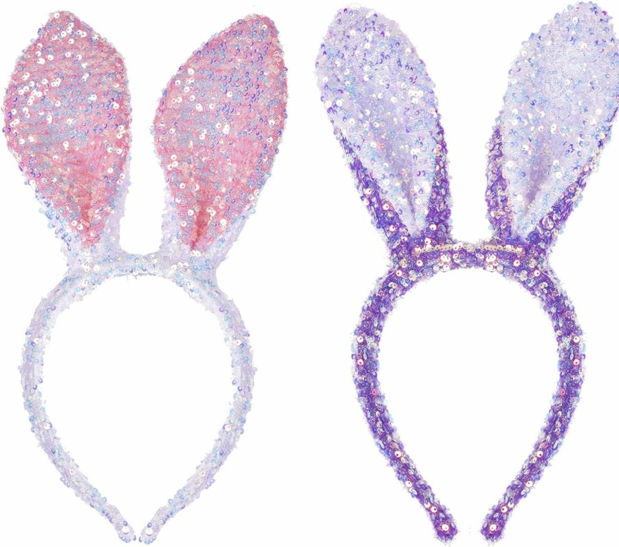 Mabejmart Fashion Headbands | Mabejmart Easter Headband,Costume Accessaries, Sewed Sequins Bunny Headhand For Christmas,Easter,Birthday, Valentine'S Day