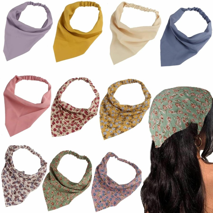 Jaciya Fashion Headbands | Jaciya Hair Scarfs Head Bandanas For Women Fashion Floral Triangle Head Scarf Hair Accessories