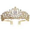 Yafanqi Fashion Headbands | Crown Silver Crystal Tiara Headband Princess Elegant Crown With Combs For Women Girls Bridal Wedding Birthday Party