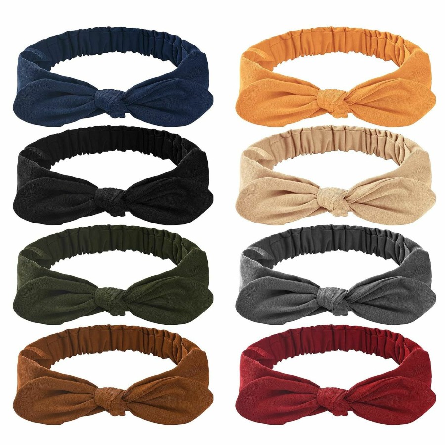 Carede Fashion Headbands | Carede 6 Pack Elastic Paisley Bandana Knot Headbands Rabbit Ear Bow Headband Turban Headwraps Hair Band For Women Girls