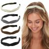 WOVOWOVO Fashion Headbands | Wovowovo 4 Pieces Headbands For Women Girls Braided Knitted Hairband Fashion Non Slip Headband Solid Colors Hair Accessories