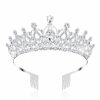 AOPRIE Fashion Headbands | Aoprie 1980S Tiaras And Crowns For Women Silver Princess Tiara For Little Girls Crystal Crowns And Tiaras Hair Accessories For Wedding Prom Bridal Birthday Party Halloween Costume Christmas Gifts