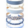 JELIEE Fashion Headbands | Jeliee 7 Pack Different Designs Headbands Fashion Headbands For Women Non Slip Flower Headband Cute Pearl Headbands For Girls Twisted Headband Blue White Solid Headbands Set