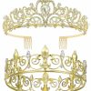 COCIDE Fashion Headbands | Cocide King And Queen Crown Set 2 Pcs Crowns For Men Queen Tiaras For Women Crystal Tiaras And Crowns For Women Rhinestones Princess Tiaras For Girl Bride Birthday Party Halloween Cosplay Gifts