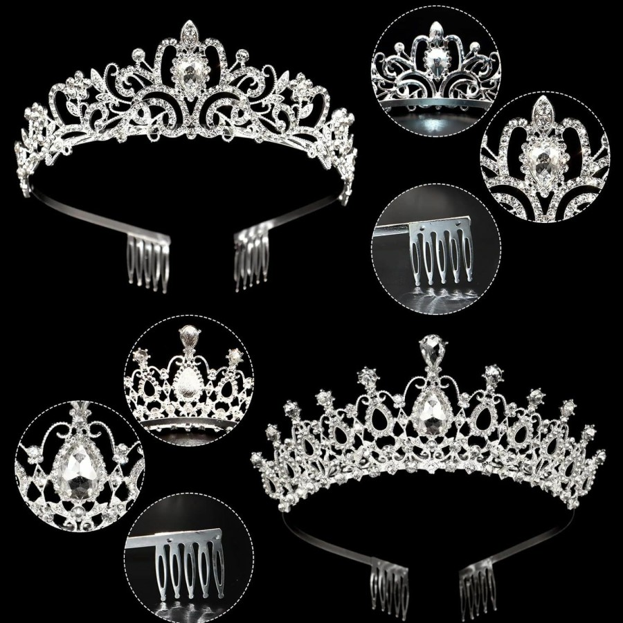 ZOCONE Fashion Headbands | Zocone Rhinestone Bridal Tiara 2 Pack Crystal Wedding Crown For Bridal And Flower Girls Headpiece With Comb (Crystal)