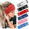 YARIEW Fashion Headbands | Yariew Boho Headbands For Women Wide Bandana Headbands Stretch Knotted Headband Elastic Head Bands Women'S Hair Band Non-Slip Yoga Workout Head Wraps Hair Accessories For Women Girls 6 Pack