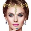 Gonioa Fashion Headbands | Gonioa Head Chain Jewelry Headband Crystal Bohemian Hair Accessories With Peal Women Head Chains Forehead Chain Rhinestone Headpieces With Drop Pendant