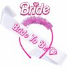 KARAQY Fashion Headbands | Karaqy Hot Pink Bachelorette Party Decorations, Hot Pink Glitter Bride Headband And Bride To Be Sash For Bridal Shower Wedding Girls Night Party Favor Supplies