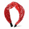 Kilener Fashion Headbands | Red Bandana Headband Knotted Headbands For Women Girls Cross Knot Headband Boho Hairband Bandana Head Bands For Women'S Hair Non Slip Twist Knot Headband Paisley Headbands Turban Knotted Headband