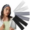 Bmobuo Fashion Headbands | Bmobuo Thin Headbands For Women 6Pcs Hair Bands For Women' Hair Soft Fabric Cloth Headband 90S Headbands Yoga Sport Hair Accessories, Black White Women Thin Headbands