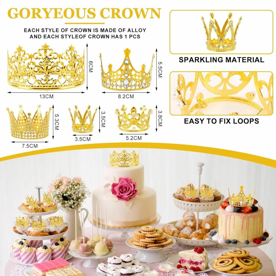 yyoemas Fashion Headbands | Yyoemas Round Crystal Queen Crowns For Women, Rose Gold Rhinestone Tiara Cake Topper, Wedding Crowns Tiara For Bridal Birthday Party Queen Pageant Hair Accessories