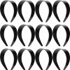 Chuangdi Fashion Headbands | Chuangdi 12 Pieces Wide Hard Plastic Headband Plain Craft Headband Plastic Hairband For Diy Hair Accessories Women Girl (Black,2 Inch)