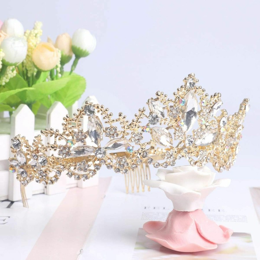 Sppry Fashion Headbands | Sppry Women Tiara - Baroque Ab Crystal Crown For Bridal Queen Princess Girls At Wedding Birthday Pageant Party