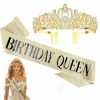 Jukeios Fashion Headbands | Birthday Sash For Women,Birthday Crown,Tiaras For Women,Birthday Queen Sash,Birthday Sash And Crown,Birthday Tiara For Women,Birthday Crowns For Women,Birthday Headband,Birthday Decorations For Women