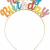 DOINIDAMI Fashion Headbands | Doinidami Girls Birthday Headbands Women Happy Birthday Crown Headpiece,Colorful Gold Double Deck Birthday Hair Band Hair Accessories Hair Hoop Tiara (Colorful)