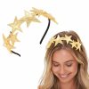 JEAIRTS Fashion Headbands | Jeairts Star Headband Gold Five-Pointed Pearl Hairband Glitter Star Headpiece Festival Party Costume Head Band Hair Accessories For Woman And Girls