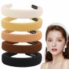 AUDTOPE Fashion Headbands | Audtope 3Pcs Black Velvet Padded Headbands For Women, Solid Soft Simple Headband For Girls Plain Velvet Hair Band Hoop No Teeth Thick Head Bands Hoops For Teen Girls Hair Accessories For Women Girls