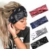 Urieo Fashion Headbands | Urieo Boho Headbands Stretch Paisley Print Bandana Headband Criss Cross Hair Bands Knotted Head Wrap Yoga Daily For Women And Girls (Pack Of 4) (A)