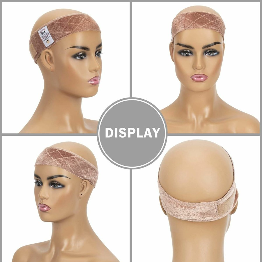 GEXWORLDWIDE Fashion Headbands | Gex Wig Grip Band Adjustable Velvet Non-Slip Breathable Head Band To Keep Wig Secured And Prevent Headaches (Tan)