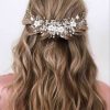 GORAIS Fashion Headbands | Gorais Flower Bride Wedding Hair Vine Crystal Bridal Hair Piece Pearl Hair Accessories For Women And Girls (A-Silver)