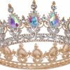 FORSEVEN Fashion Headbands | Forseven Queen Crown Rhinestone Wedding Crowns And Tiaras For Women Costume Party Hair Accessories Princess Birthday Crown Crystal Bridal Crown