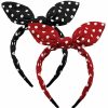 TOBATOBA Fashion Headbands | Tobatoba Bow Headbands For Women Girls, Red Headband Black Headbands For Women, 2 Pack Polka Dot Headbands, Cute Bunny Ears Headbands Vintage Bandana Headbands Hair Accessories For Women Girls