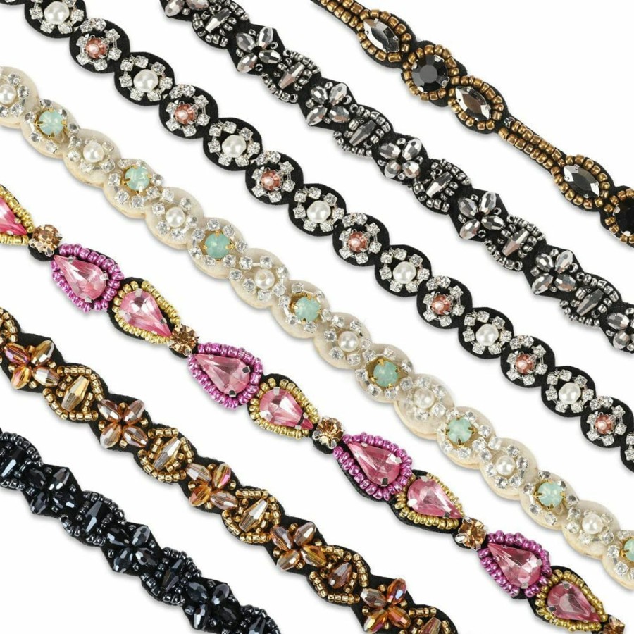 Ovenot Fashion Headbands | Befirys 7 Pcs Rhinestone Beaded Headbands, Fashionable Crystal Beaded Elastic Hairbands For Women Girls Hair Jewelry Accessories