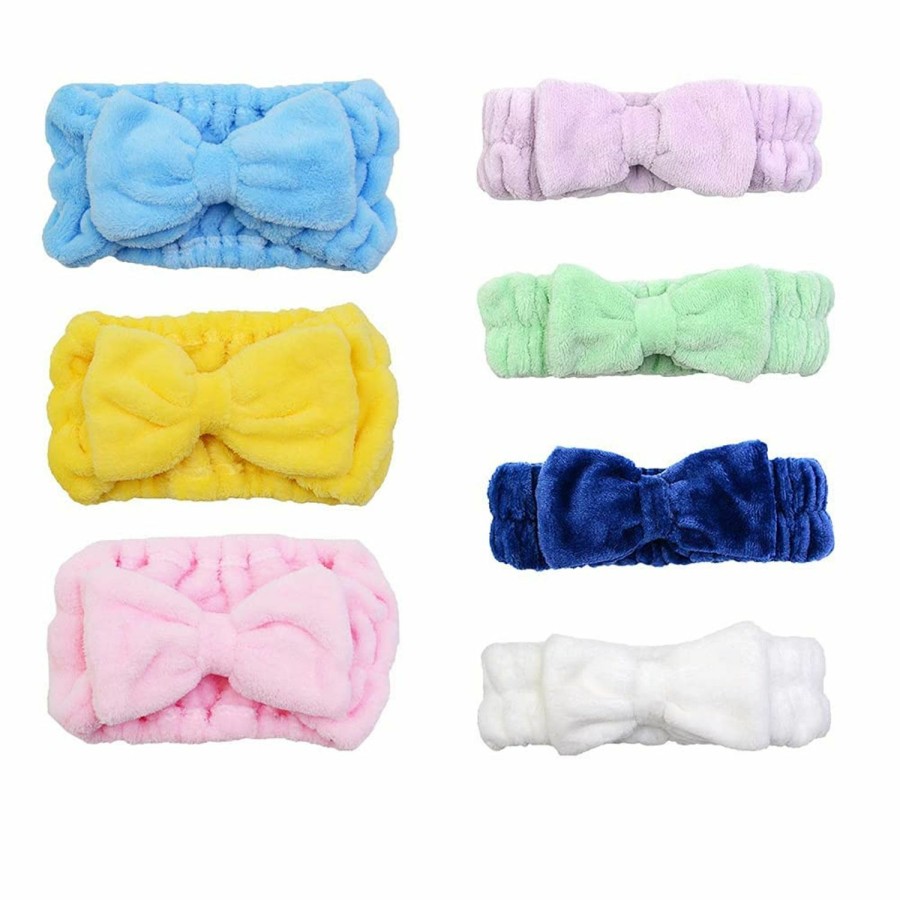 Chloven Fashion Headbands | Chloven 2 Pack Microfiber Bowtie Headbands Facial Makeup Headband Cosmetic Bowknot Hairlace Wash Spa Yoga Sports Shower Adjustable Elastic Hair Band For Girls And Women