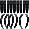 HESTYA Fashion Headbands | Hestya 1 Inch Black Plain Craft Plastic Headbands With Teeth Plastic Diy Hair Accessories Headbands Headwear (20 Pack)