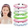 Candygirl Fashion Headbands | Braided Headbands Girls 6Pcs Rainbow Glitter Head Bands For Kids Toddlers Women Hand Twist Hairbands Fashion Sequins Thin Headband Party Favors