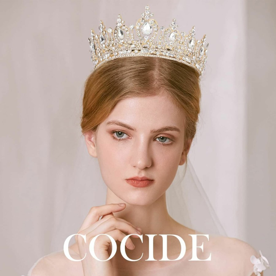 COCIDE Fashion Headbands | Cocide Queen Crown For Women Crystal Tiara And Crown For Girl Rhinestones Hair Accessories For Wedding Bride Birthday Party Prom Bridal Bridesmaid