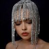 STONEFANS Fashion Headbands | Stonefans Tassel Rhinestone Cap Headpiece Flapper Crystal Head Chain Jewelry Belly Dance Wedding 1920S Hair Accessories For Women