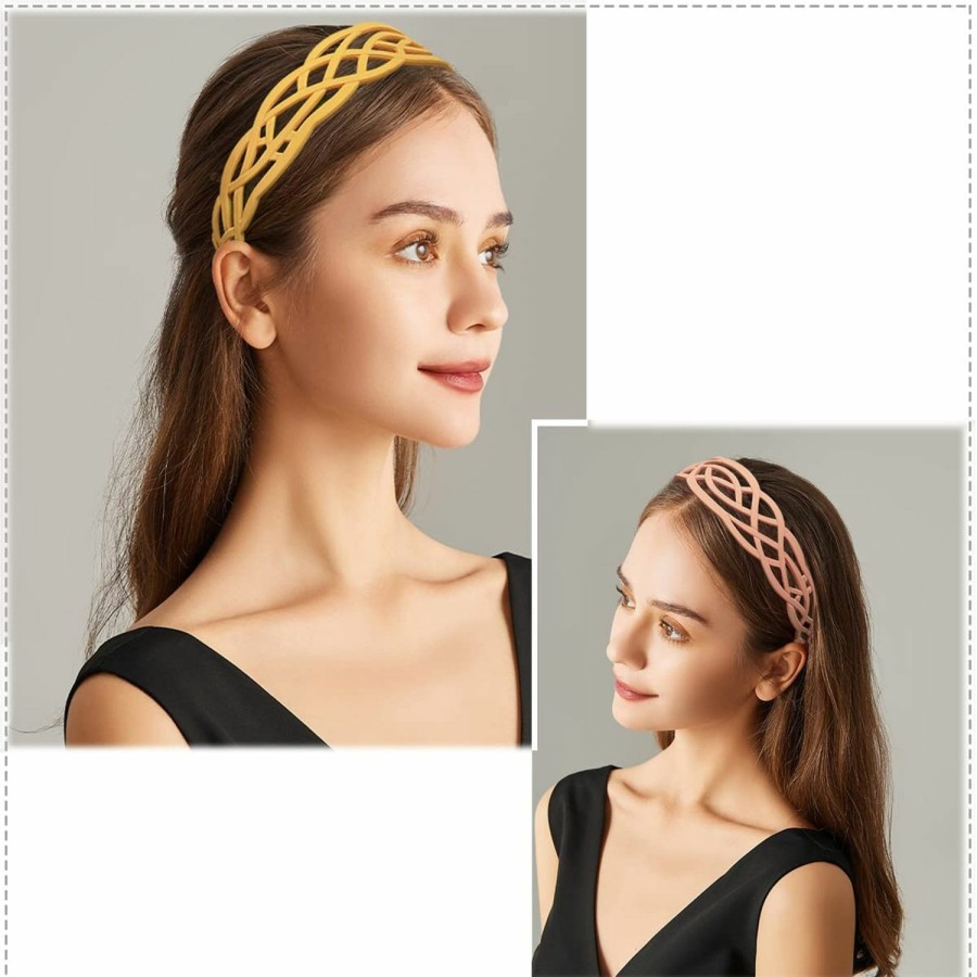 Springtime Fashion Headbands | Springtime 6Pcs Wide Plastic Headbands For Women Fashion Hair Bands With Teeth For Girls Thick Hair Hoops Hair Accessories