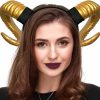 Stegosaurus Fashion Headbands | Stegosaurus Devil Horns Headband, Black Devil Horns Black Horns Maleficent Horns Headband For Halloween Costume Cosplay