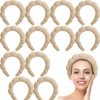 Lyrow Fashion Headbands | Lyrow 12 Pcs Women Spa Headband For Washing Face Sponge Makeup Headbands Soft Skincare Headbands Women Non-Slip Hair Band Puffy Spa Headband For Girls Ladies (Pink)