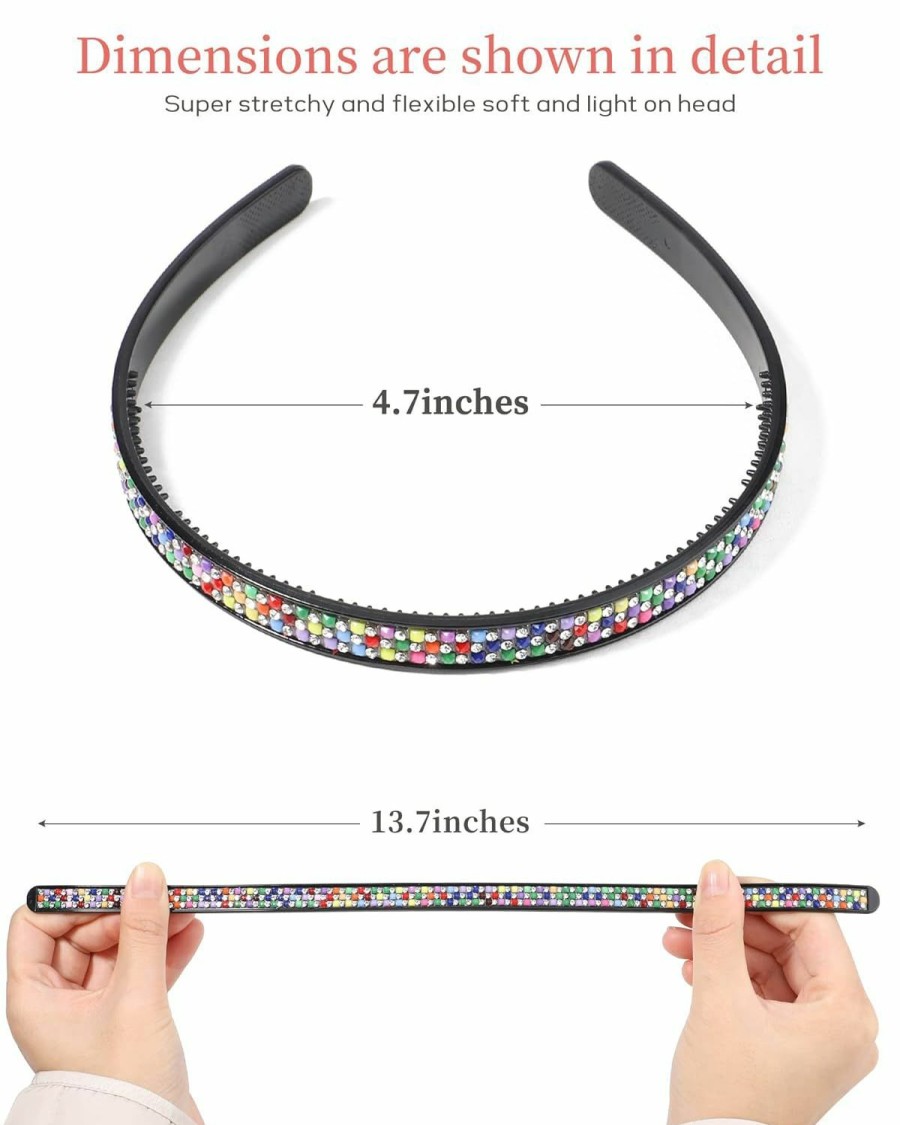 doboi Fashion Headbands | Doboi 15 Colors Toddler Headbands Sparkle Plastic Headbands For Girls Glitter Thin Head Bands No Slip Fashion Girls Hard Toddler Hairbands