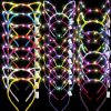 Yinder Fashion Headbands | 24 Pieces Led Cat Ear Headband, Led Headband Light Up Cute Rabbit Ear Headband Luminous Led Headband For Women Girls Kids Led Hair Accessories Halloween Christmas Party Supplies