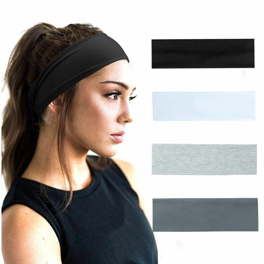 WZNBBOY Fashion Headbands | Wznbboy 9Pcs Elastic Hair Bands Non Slip Soft Cloth Fabric Headbands Daily Workout Yoga Running Sport Thin Hair Wrap Hair Accessories,Uni