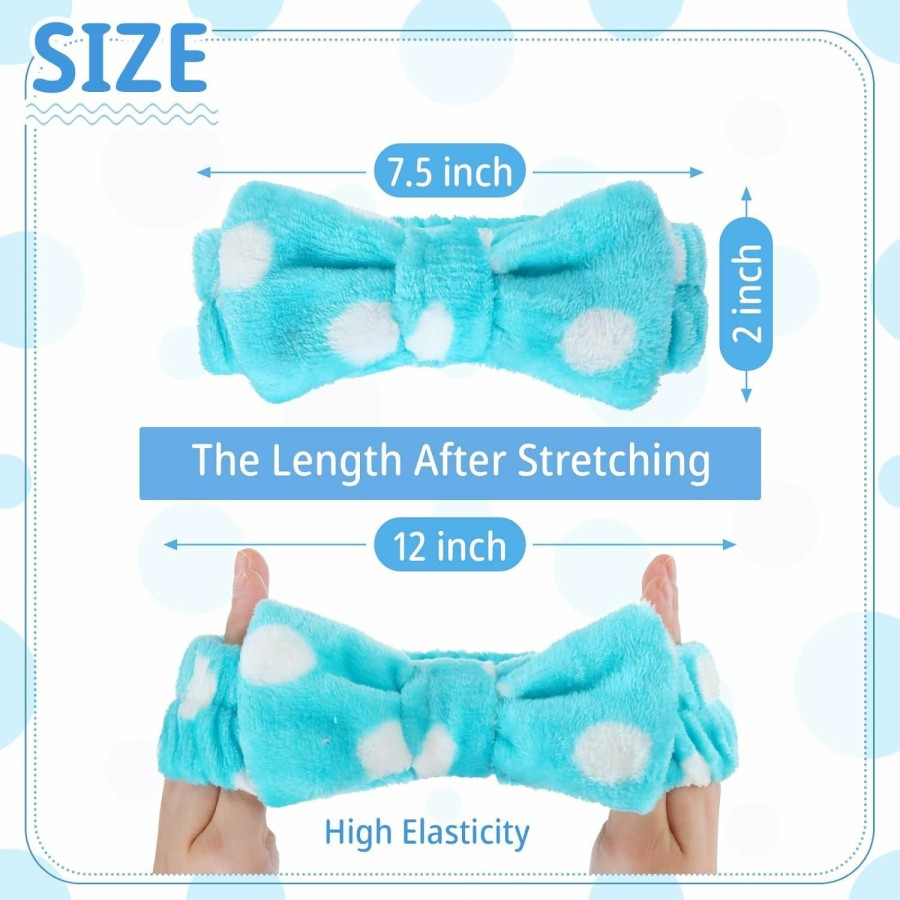 Riceshoot Fashion Headbands | Riceshoot 24 Pcs Spa Headband Bow Hair Band For Washing Face Women Skincare Headbands Elastic Makeup Headband Coral Fleece Face Wash Headband Facial Headband Hairlace Head Wraps For Cosmetic Shower