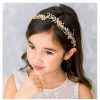 SWEETV Fashion Headbands | Sweetv Flower Girl Hair Accessories For Wedding Headpieces Flower-Leaf Girls Headband Princess Crystal Pearl Hair Pieces For Birthday Party, First Communion