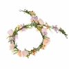 DreamLily Fashion Headbands | Dreamlily Boho Wedding Floral Crown Woodland Fairy Crown Flower Girl Rose Crown Hair Wreath With Tail Dfs28 (Lavender)