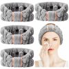 WILLBOND Fashion Headbands | Willbond 4 Pack Microfiber Spa Facial Makeup Headbands Elastic Terry Cloth Head Wrap For Women Girls Washing Face Shower Yoga Sports (Coffee, Khaki, Pink And White)