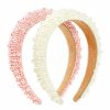 Glamlily Fashion Headbands | Glamlily 2 Pack Crystal Headbands For Women, Padded Pearl Headband (Light Pink, White)