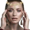 Luinabio Fashion Headbands | Head Chain Jewelry Headpiece Rhinestone Head Jewelry Wedding Headband Chain Headpiece Bohemian Style Rhinestone Headband Diamond Head Chain Hair Accessories For Women Girls Hair Decoration (Gold)