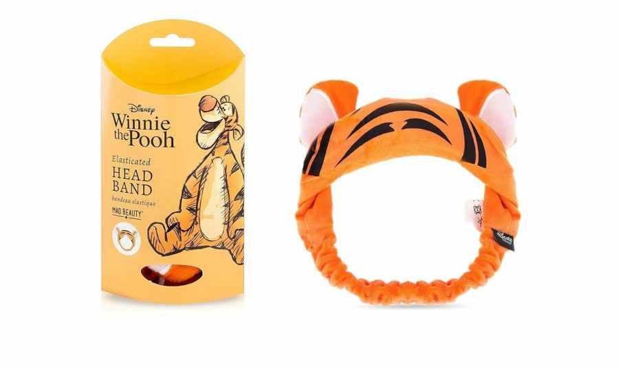 MAD Beauty Fashion Headbands | Mad Beauty Disney Make-Up Headband, Elasticated, Keeps Hair Neatly Tucked Away Out Of Face, Comfortable, Soft, Use While Doing Make-Up, Applying Creams, Or Face Masks (Tigger)