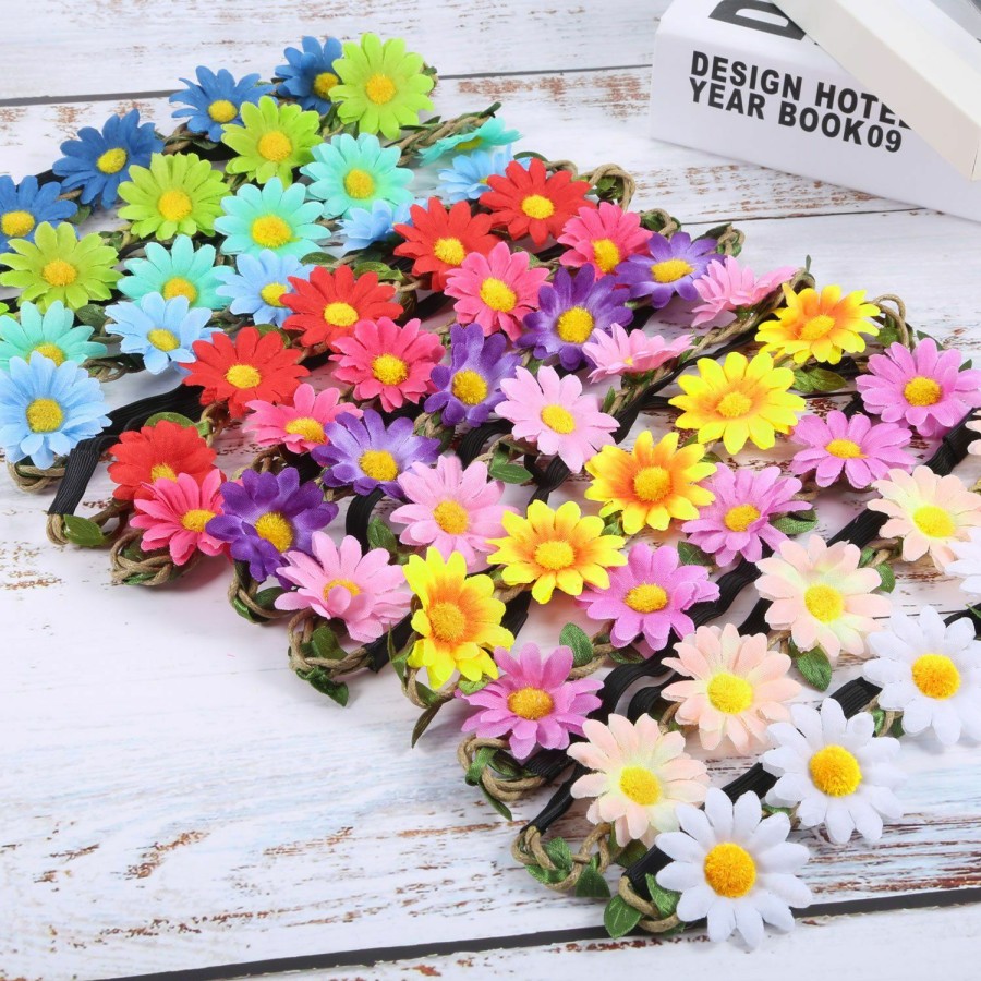 Bememo Fashion Headbands | Bememo 12 Pieces Multicolor Lady Girl Fashion Flower Crown Floral Garland Headbands For Festival Wedding Party