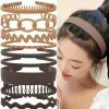 TOBATOBA Fashion Headbands | Tobatoba 9Pcs Plastic Headbands, Black Headbands For Women Girls Non Slip, Plastic Headband With Teeth, Hairbands For Women'S Hair, Thin Headbands Comb Headbands Hair Accessories For Women Girls