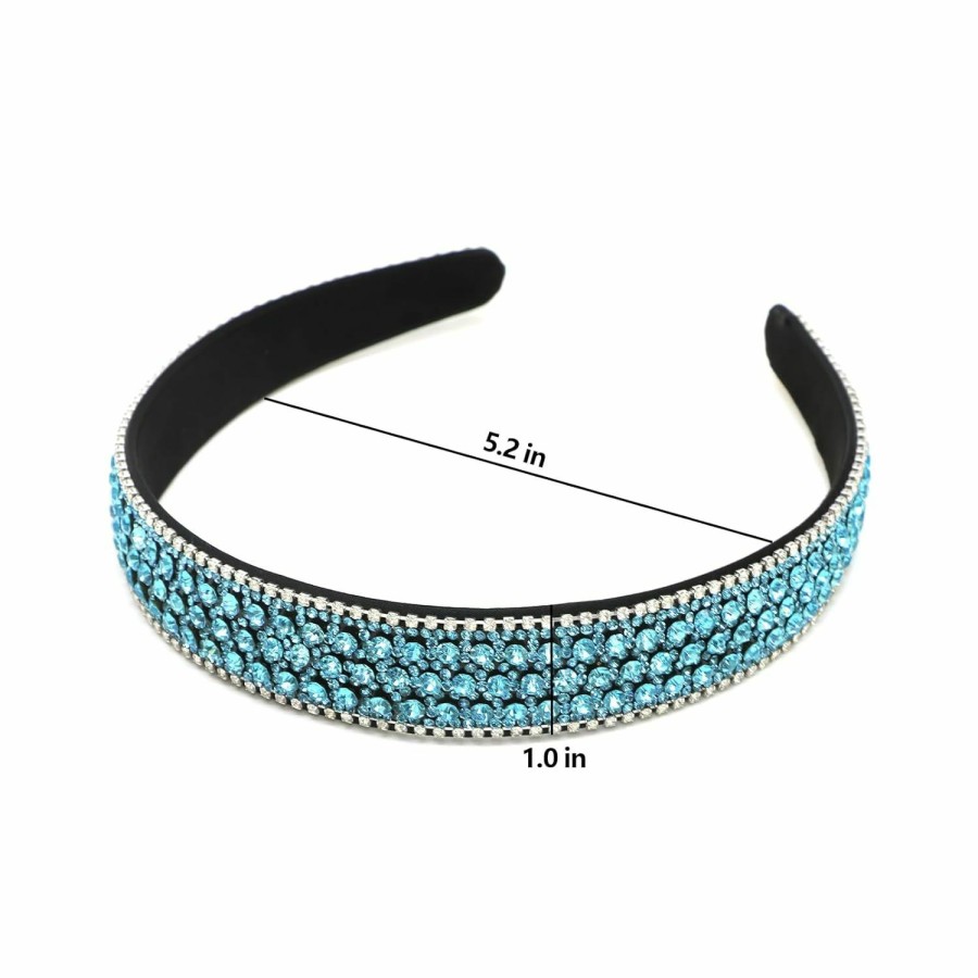 YISSION Fashion Headbands | Yission 2 Pcs Rhinestone Headbands For Women, Glitter Crystal Headband Fashion Jeweled Headbands For Girls, Gorgeous Hair Accessories For Women Silver Rainbow Color