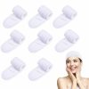 Tatibana Fashion Headbands | White Elastic Terry Cloth Spa Headband, 8 Pack Facial Head Wrap Band Washable Makeup Headband With Magic Tape